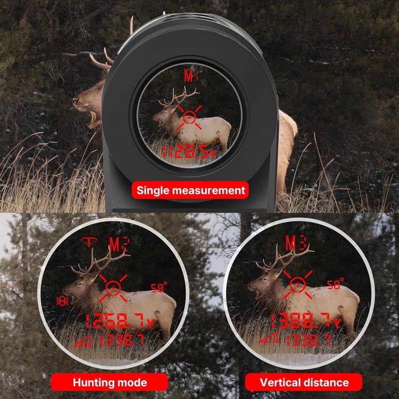 Worgree Hunting Rangefinder with Red OLED Display in Low Light, 7X Magnification 1800 Yards Laser Rangefinder, Magnetic, Waterproof, Lightweight, Angle Measurement/Scan/Lock Vibration - Image 5